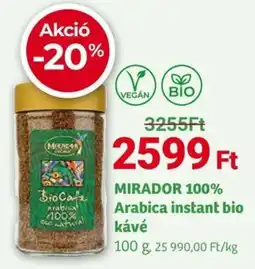 Herbaház MIRADOR 100% Arabica instant bio k ajánlat