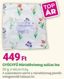 Herbaház GYÓGYFÜ Máriatövismag szálas tea ajánlat