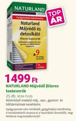 Herbaház NATURLAND Májvédő filteres teakeverék ajánlat