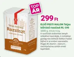 Herbaház ELSŐ PESTI MALOM Teljes kiőrlésű rozsliszt RL-190 ajánlat