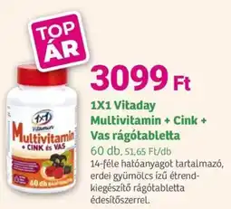 Herbaház 1X1 Vitaday Multivitamin + Cink + Vas rágótabletta ajánlat