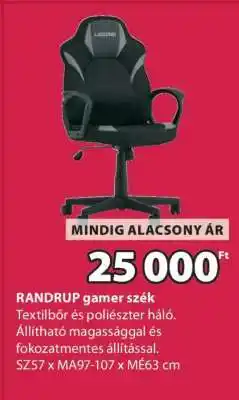 JYSK RANDRUP gamer szék ajánlat