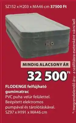 JYSK FLODENGE felfújható gumimatrac ajánlat