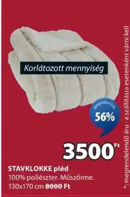 JYSK STAVKLOKKE pléd ajánlat