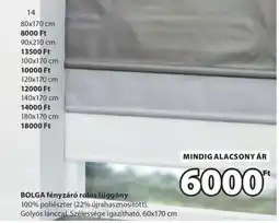 JYSK BOLGA fényzáró rolós függöny ajánlat