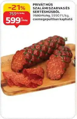 Auchan PRIVÁT HÚS SZALÁMI SZARVAS- ÉS SERTÉSHÚSBÓL ajánlat