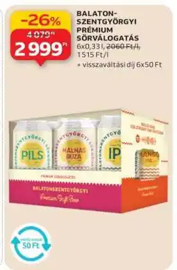 Auchan BALATON-SZENTGYÖRGYI PRÉMIUM SÖRVÁLOGATÁS ajánlat