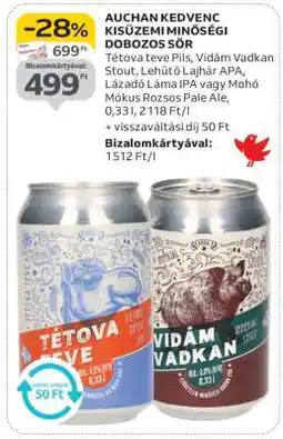Auchan AUCHAN KEDVENC KISÜZEMI MINŐSÉGI DOBOZOS SÖR ajánlat