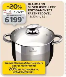 Auchan Blaumann Silver Jewellery Rozsdamentes Fazék Fedővel ajánlat
