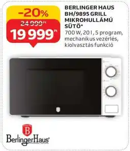 Auchan BERLINGER HAUS BH/9895 GRILL MIKROHULLÁMÚ SÜTŐ ajánlat