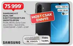 Auchan Samsung A17 Dual SIM Kártyafüggetlen Okostelefon ajánlat