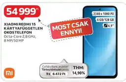Auchan XIAOMI REDMI 15 KÁRTYAFÜGGETLEN OKOSTELEFON ajánlat