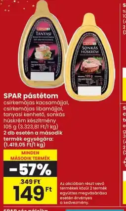Spar SPAR pástétom ajánlat