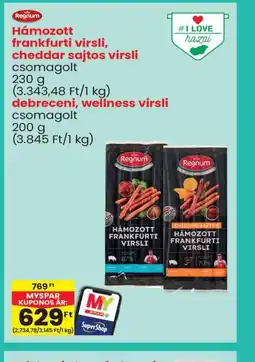 Spar REGNUM HÁMOZOTT FRANKFURTI VIRSLI ajánlat