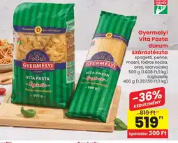 Spar GYERMELYI Vita Pasta száraztészta ajánlat