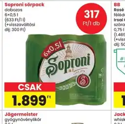 Spar Soproni sörpack ajánlat