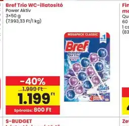 Spar Bref Trio WC-illatos 1 csomag (83,32 Ft/1 db)t ajánlat