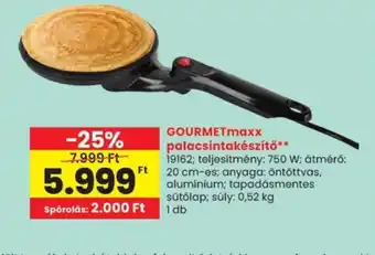 Spar GOURMETmaxx palacsintakészítő ajánlat