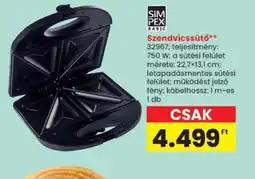 Spar SIMPEX BASIC Szendvicssütő ajánlat