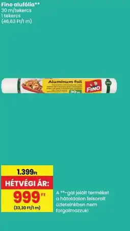 Spar Fino aluflia ajánlat