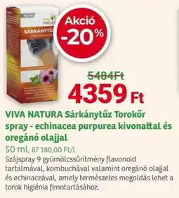 Herbaház VIVA NATURA Sárkánytűz Torokőr spray - echinacea purpurea kivonattal és oregánó olajjal ajánlat