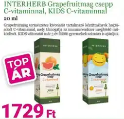 Herbaház INTERHERB Grapefruitmag csepp C-vitaminnal, KIDS C-vitaminnal ajánlat