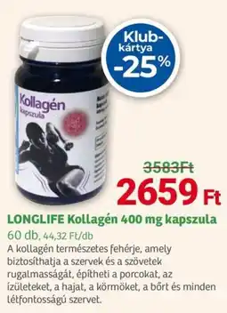 Herbaház LONGLIFE Kollagén kapszula ajánlat