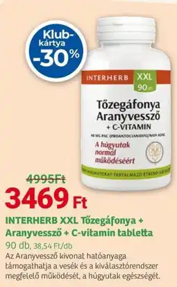 Herbaház INTERHERB XXL Tőzegáfonya + Aranyvessző + C-vitamin tabletta ajánlat