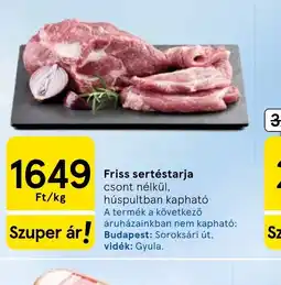 Tesco Friss sertéstarja csont nélkül ajánlat