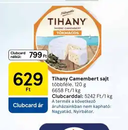 Tesco TIHANY Camembert sajt ajánlat