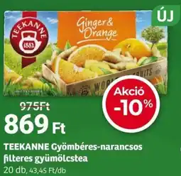 Herbaház TEEKANNE Gyömbéres-narancsos filteres gyümölcstea ajánlat