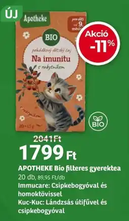 Herbaház APOTHEKE Bio filteres gyerektea ajánlat