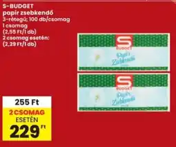 Interspar S-BUDGET papír zsebkendő ajánlat