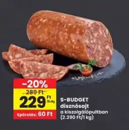 Interspar S-BUDGET disznósajt ajánlat