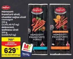 Interspar Regnum Hámozott frankfurti virsli, cheddar sajtos virsli ajánlat