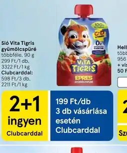 Tesco SI VITA TIGRIS gyümölcspüré ajánlat