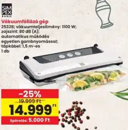 Interspar SIM PEX BASIC Vákuumfóliázó gép ajánlat