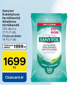Tesco SANYTOL Eukaliptusz törlőkendő ajánlat