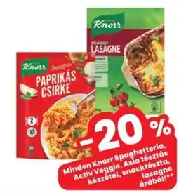 Interspar Knorr Spaghetteria, Activ Veggie, Asia tésztás készétel, snacktészta, lasagne ajánlat
