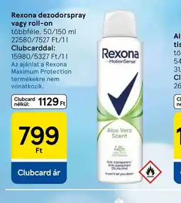 Tesco Rexona dezodorspray vagy roll-on ajánlat