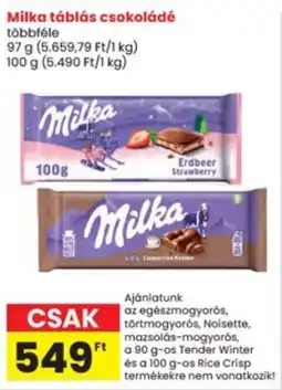 Interspar Milka táblás csokoládé ajánlat