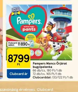 Tesco Pampers bugyipelenka ajánlat