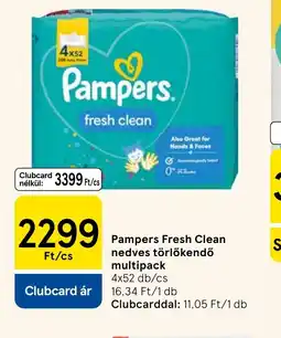 Tesco Pampers Fresh Clean törlőkendő ajánlat