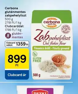 Tesco Cerbona gluténmentes zabpehelyliszt ajánlat