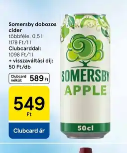 Tesco Somersby dobozos cider ajánlat