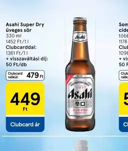 Tesco Asahi Super Dry üveges sör ajánlat