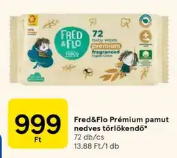 Tesco Fred&Flo prémium pamut nedves törlőkendő ajánlat
