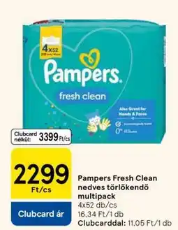 Tesco Pampers Fresh Clean nedves törlőkendő multipack ajánlat