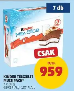 PENNY Kinder tejszelet multipack ajánlat