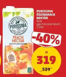 PENNY Purissima Őszibarack Nektár ajánlat